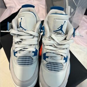 Jordan Kids White and Blue Sneakers